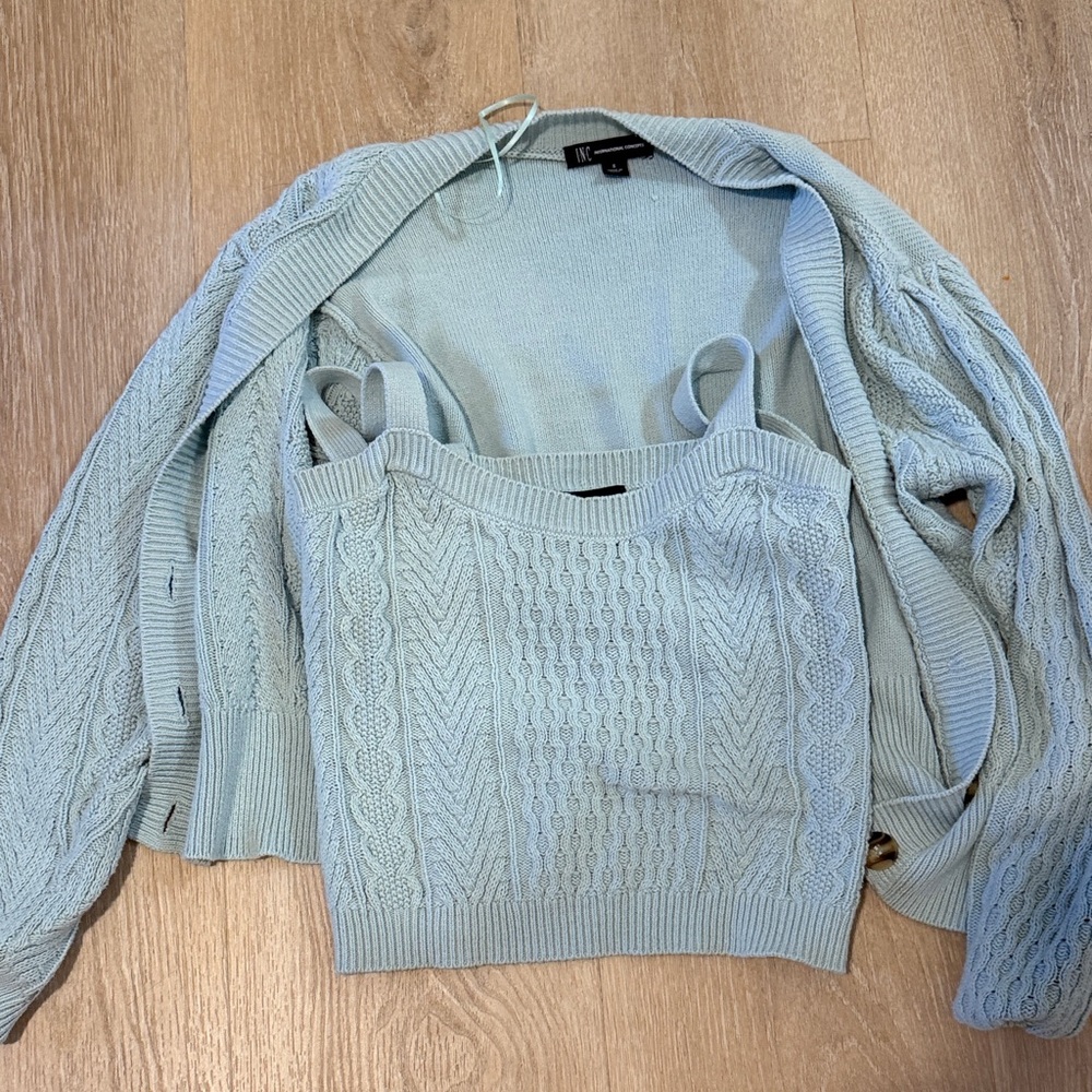 Women's Light Blue Sweater Set
